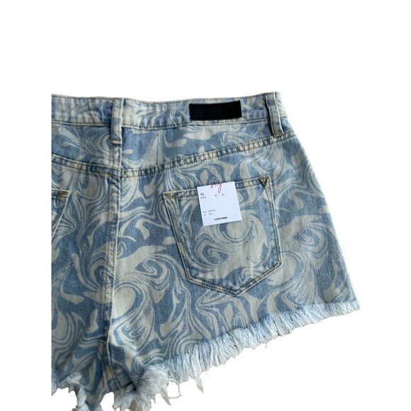 VIGOSS Women's Denim High Rise Swirl Jean Shorts Size 32 NEW - Picture 5 of 9